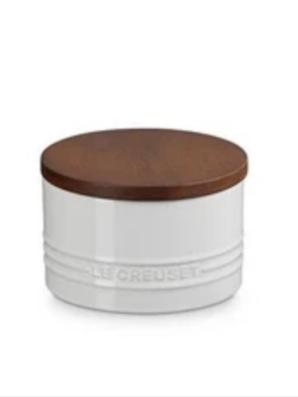 Le Creuset 16oz Canister w/Wood Lid- White